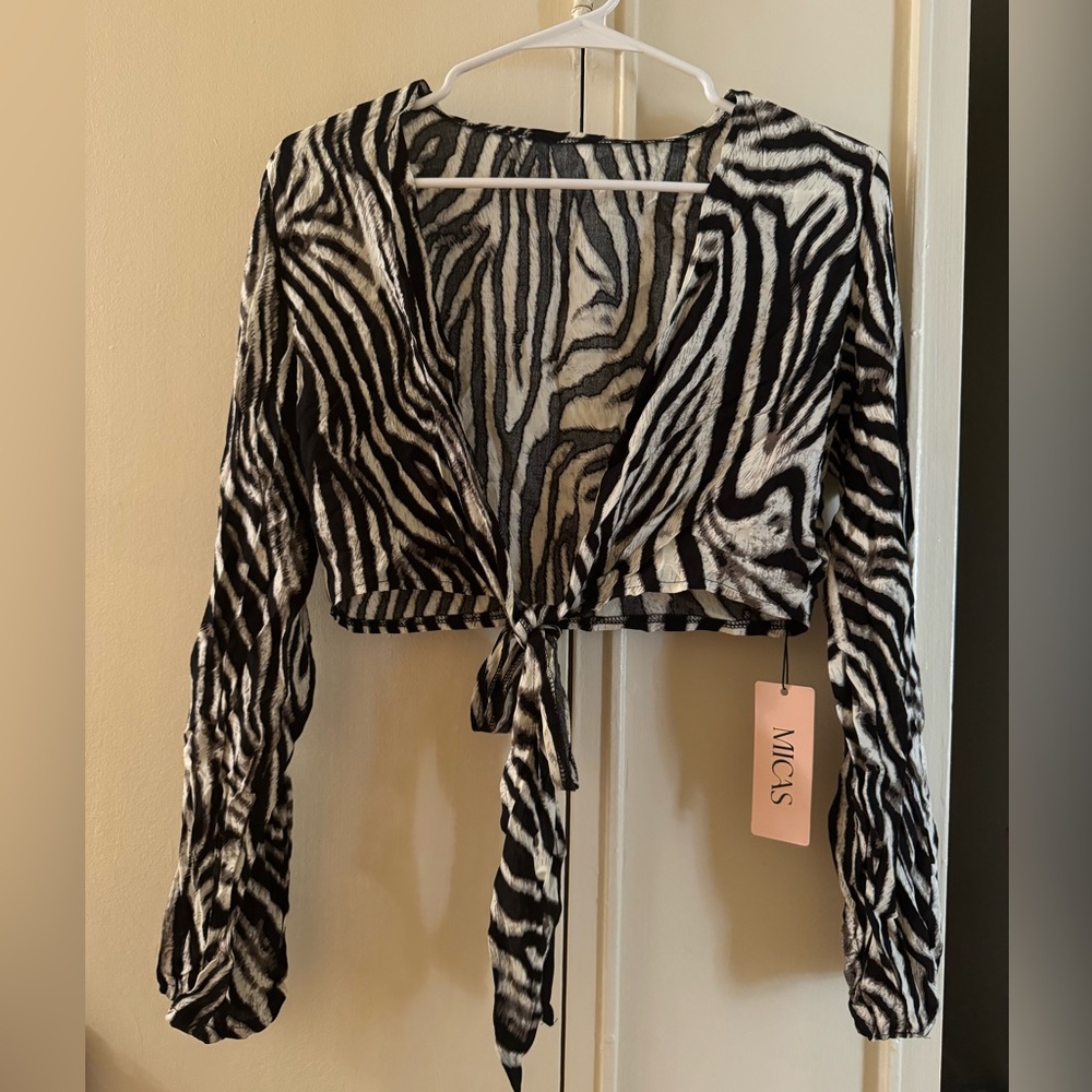 A long sleeve crop top